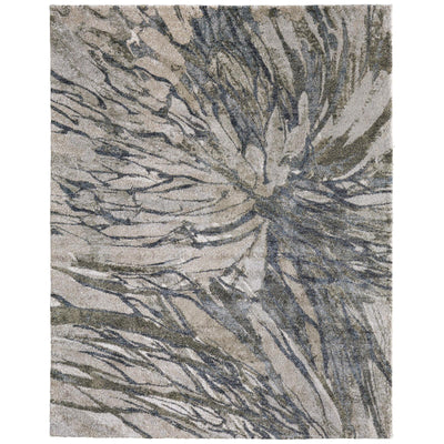 Feizy Skyview 39Q8F Modern Abstract Rug in Gray/Green/Ivory