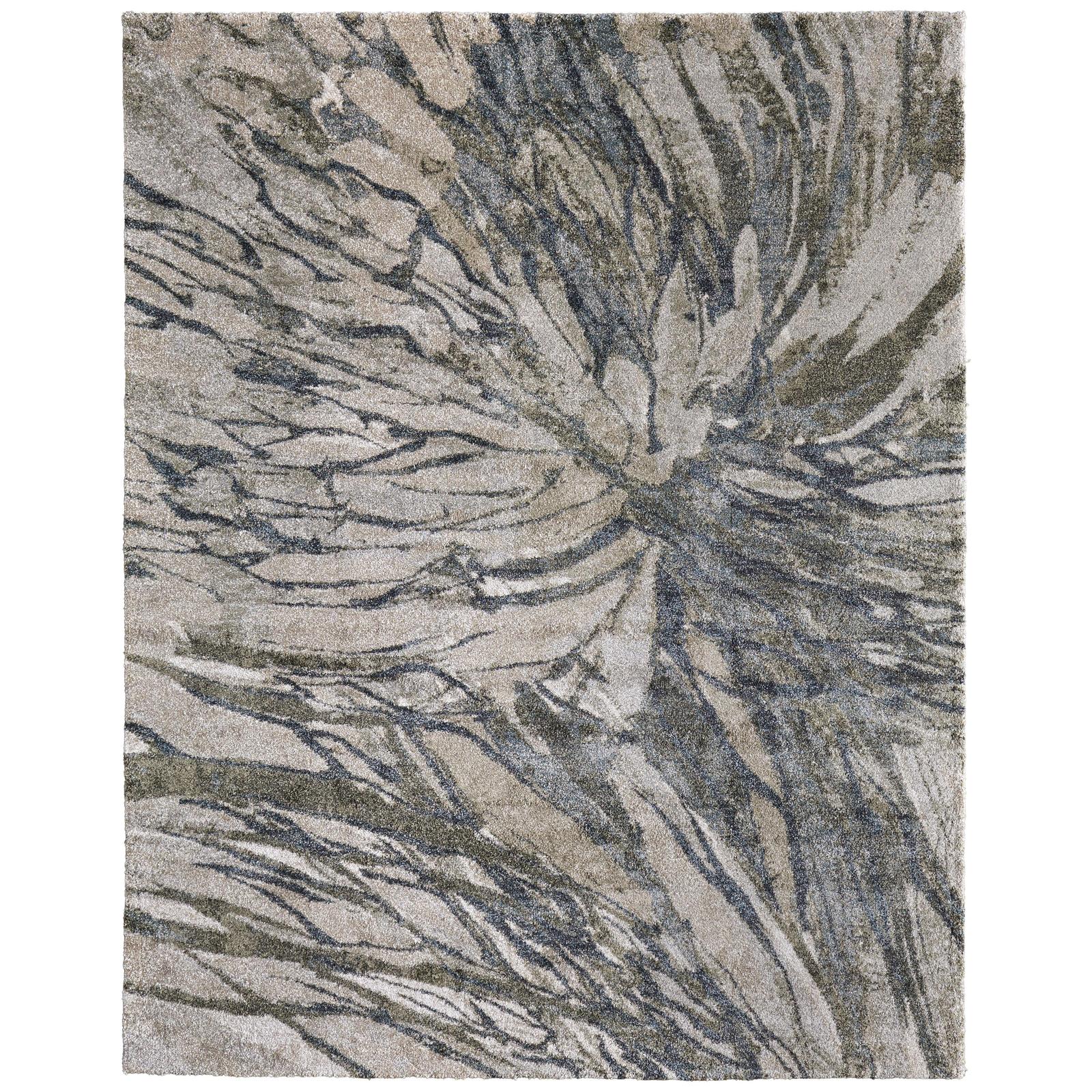 Feizy Skyview 39Q8F Modern Abstract Rug in Gray/Green/Ivory
