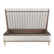 Michael Amini Houston Eastern King Channel Tufted Panel Bed - Porcini/Walnut