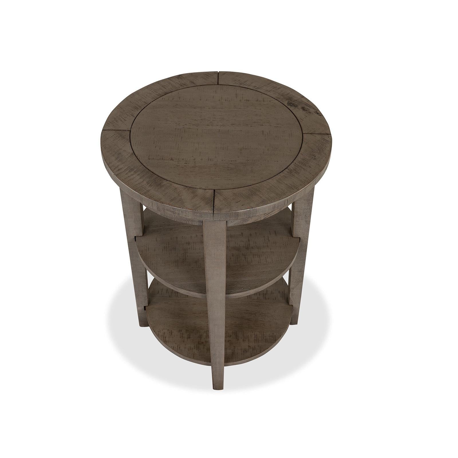 Magnussen Home Paxton Place Dovetail Grey Round Accent End Table