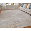 Feizy Waldor 39NBF Modern Abstract in Taupe/Brown/Silver