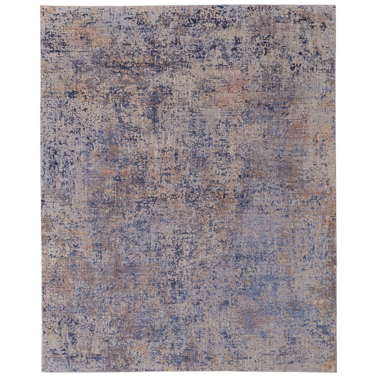 Feizy Pryor 39NGF Modern Watercolor in Blue/Tan/Brown