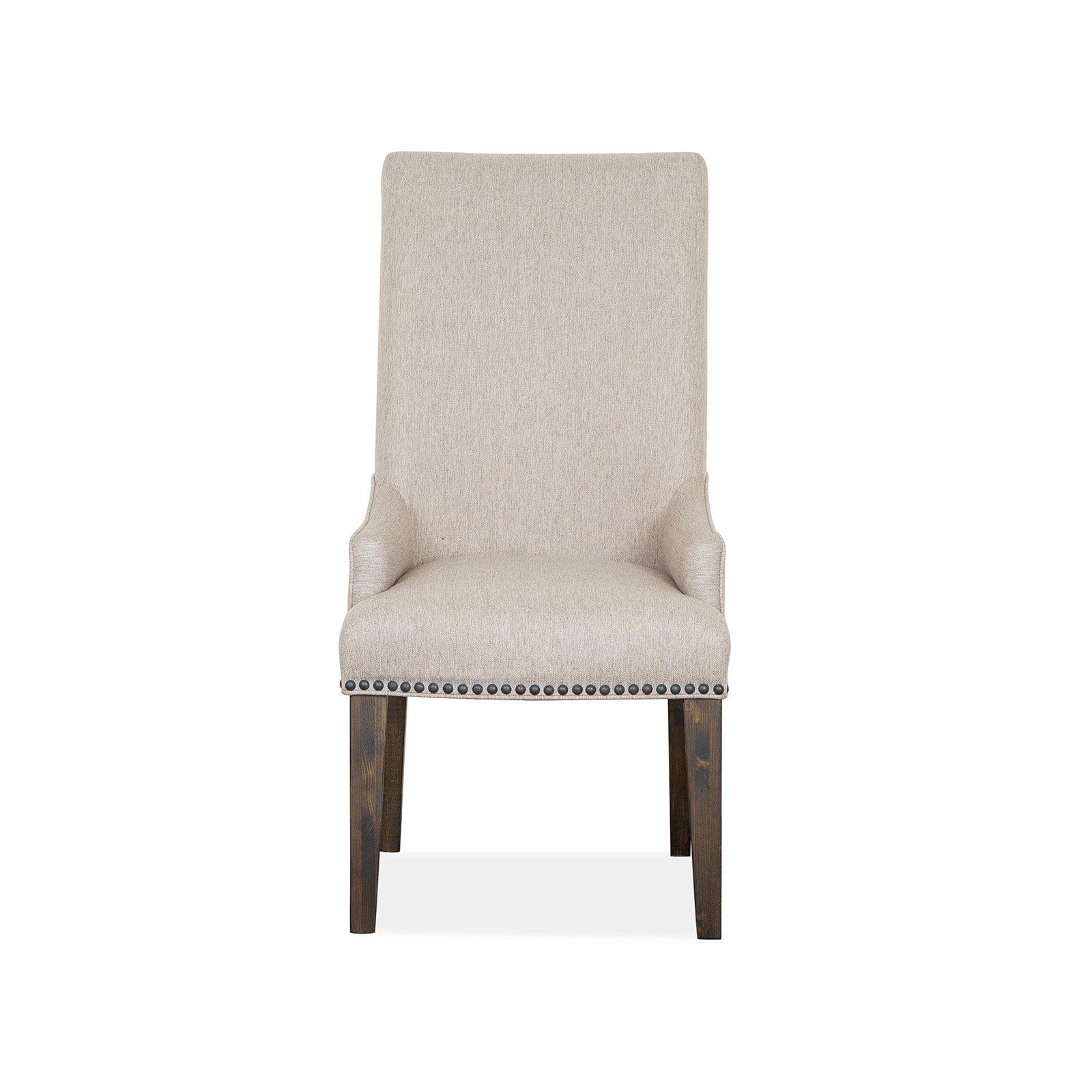 Magnussen Home Bellamy Peppercorn Upholstered Host Chair Set of 2