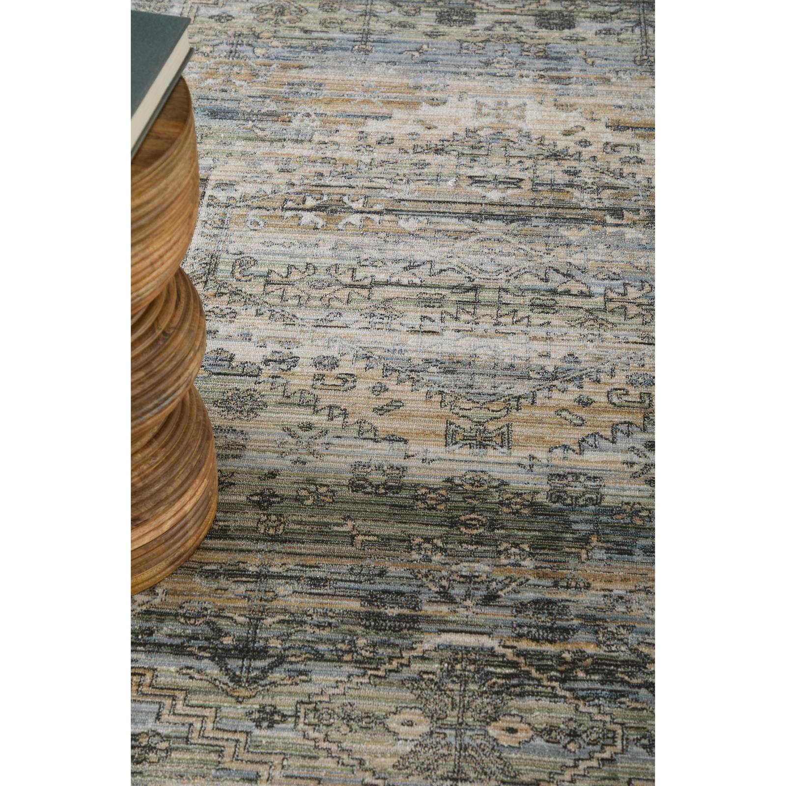 Feizy Augustine 39TWF Traditional Medallion, Green/Ivory/Black, Rug