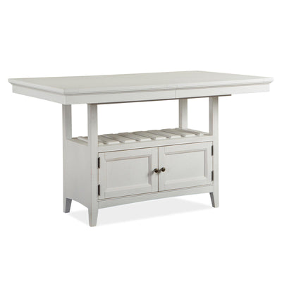 Magnussen Home Heron Cove Chalk White And Dovetail Grey Extendable Counter Height Dining Table
