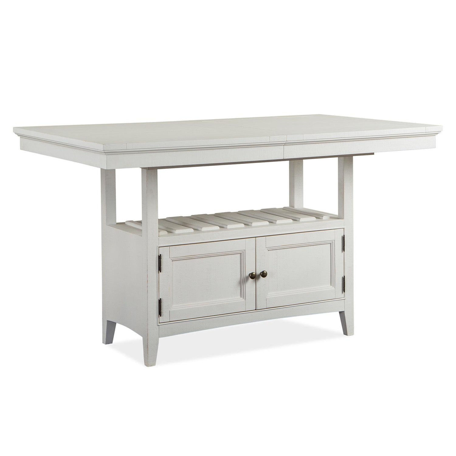 Magnussen Home Heron Cove Chalk White And Dovetail Grey Extendable Counter Height Dining Table