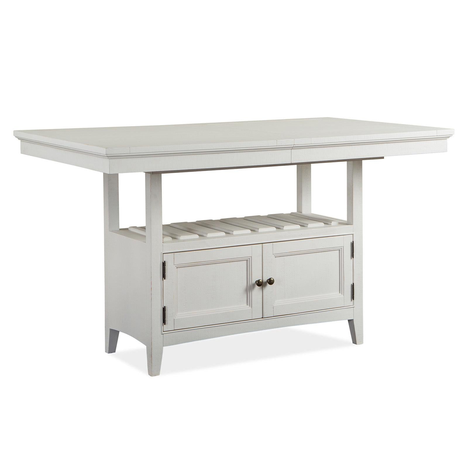 Magnussen Home Heron Cove Chalk White And Dovetail Grey Extendable Counter Height Dining Table