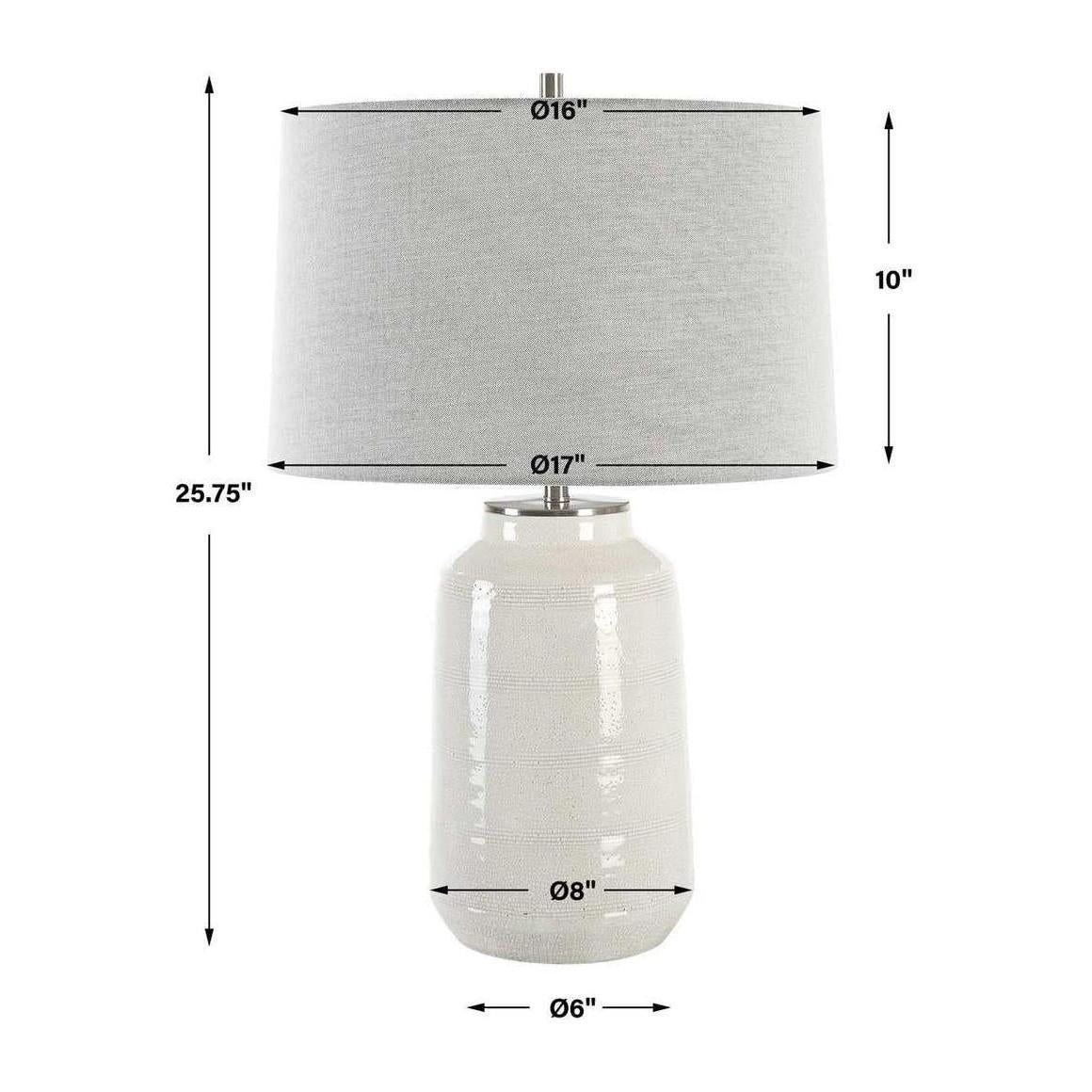 Uttermost Odawa White Farmhouse Table Lamp
