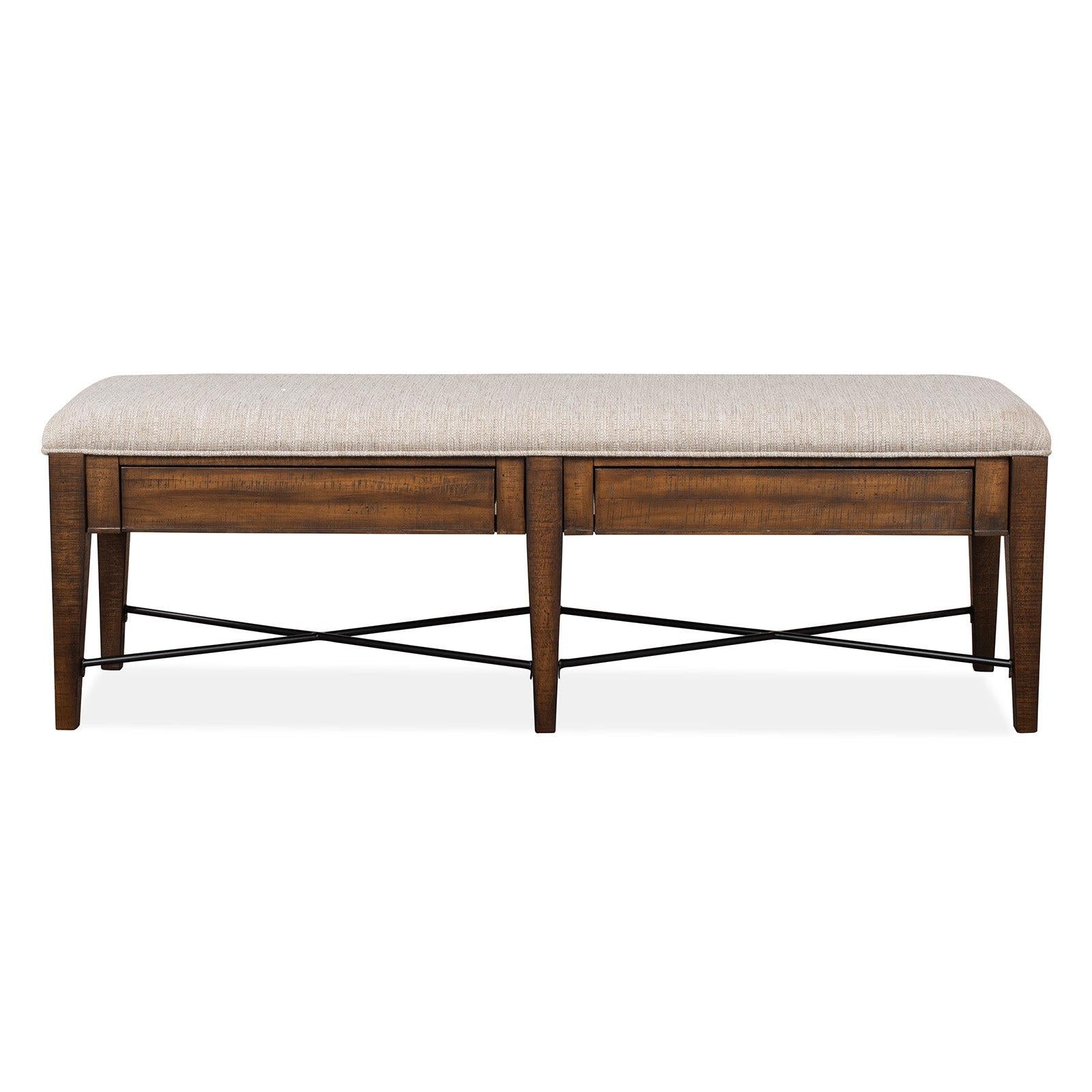 Magnussen Home Bay Creek Toasted Nutmeg Upholstered Bench