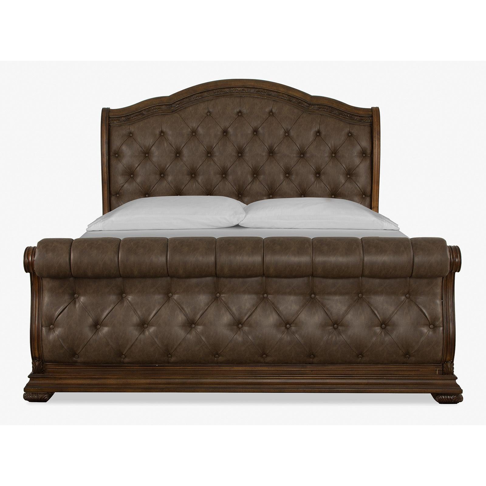 Magnussen Home Durango Willadeene Brown Upholstered Sleigh Bed