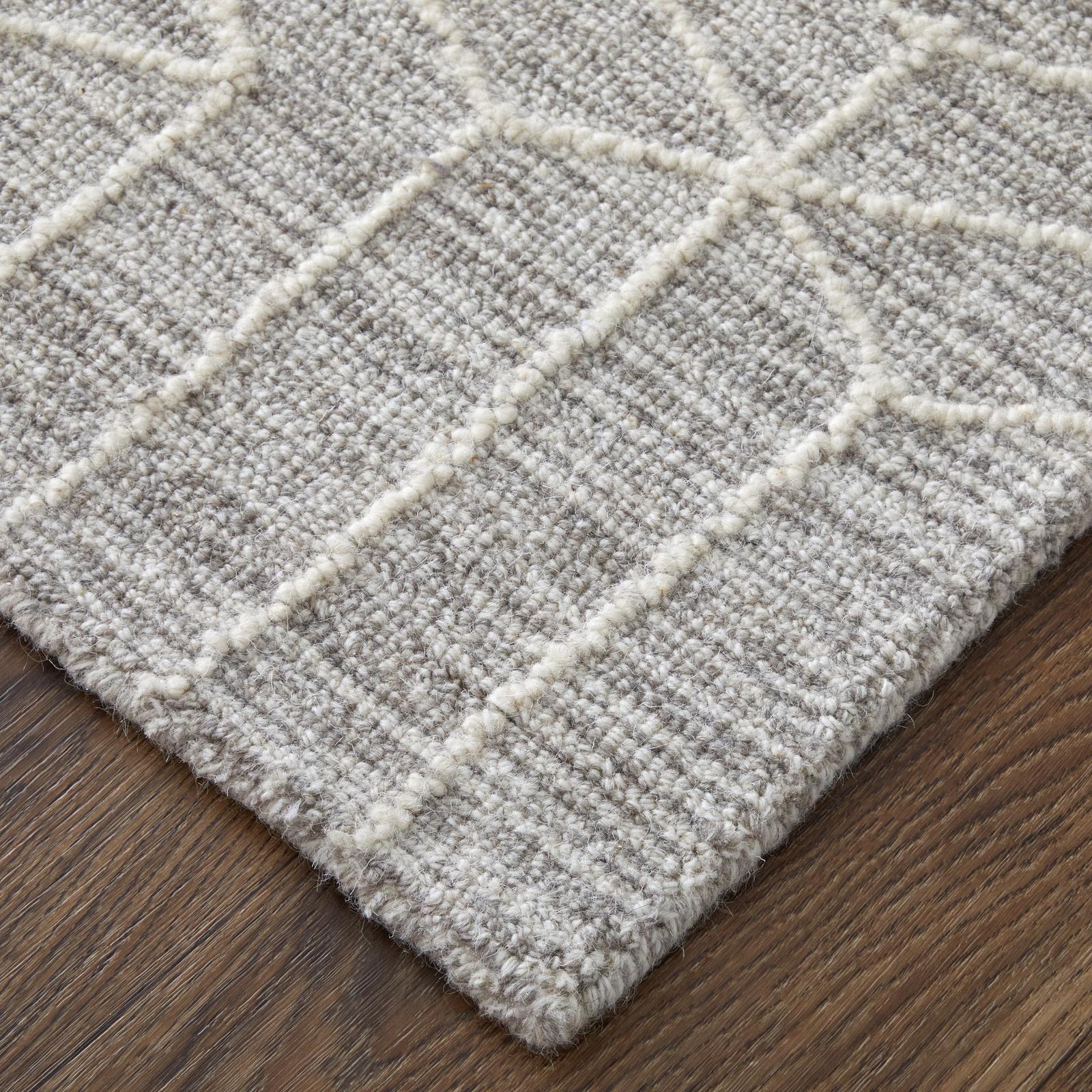 Feizy Emerson T8015 Modern Abstract, Gray/Ivory, Rug