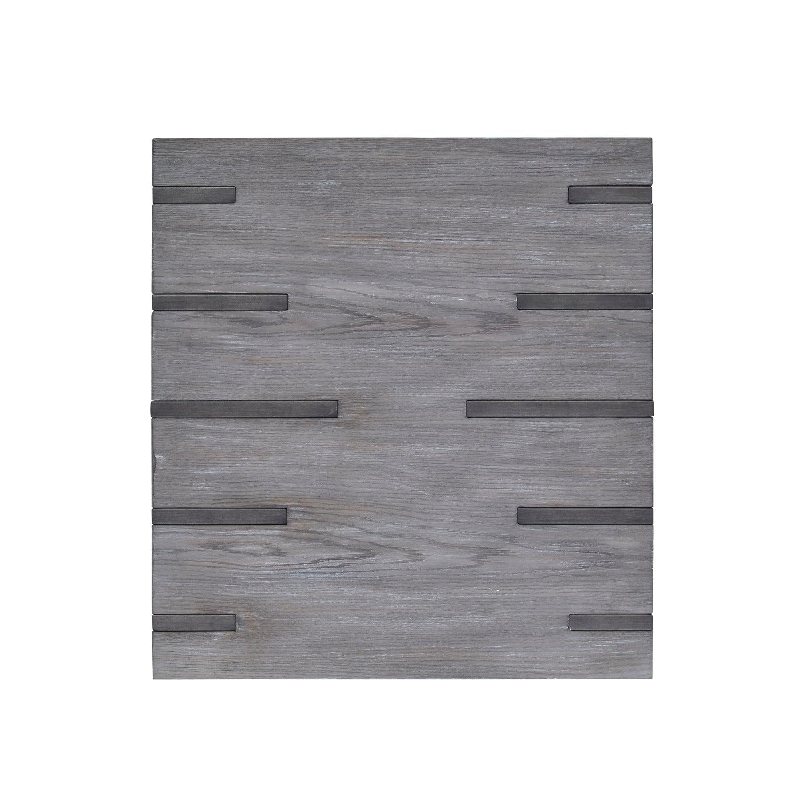 Magnussen Home Eldridge Weathered Gravel And Satin Bronze Rectangular End Table
