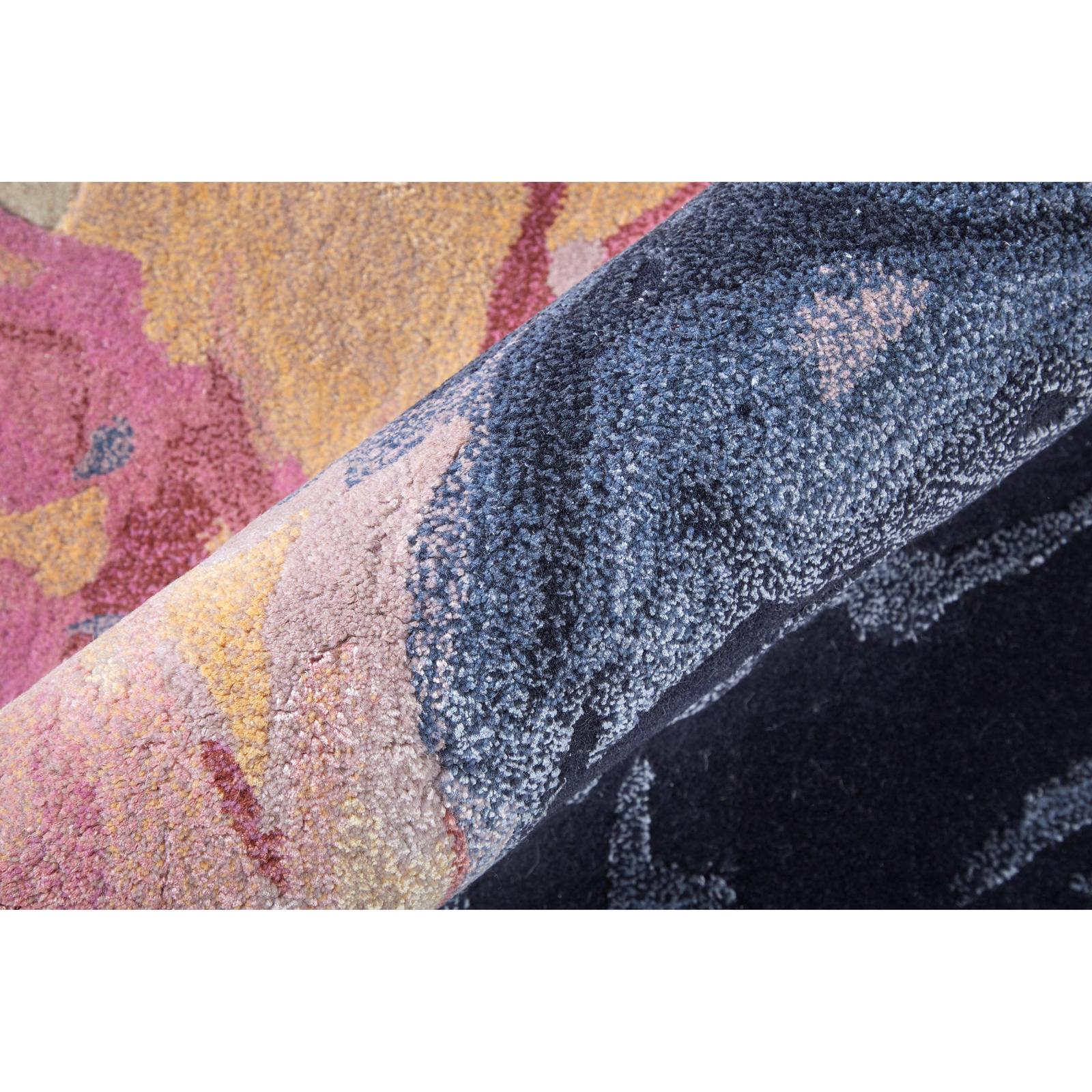 Feizy Kawai 8985F Modern Abstract Rug in Pink/Blue/Ivory