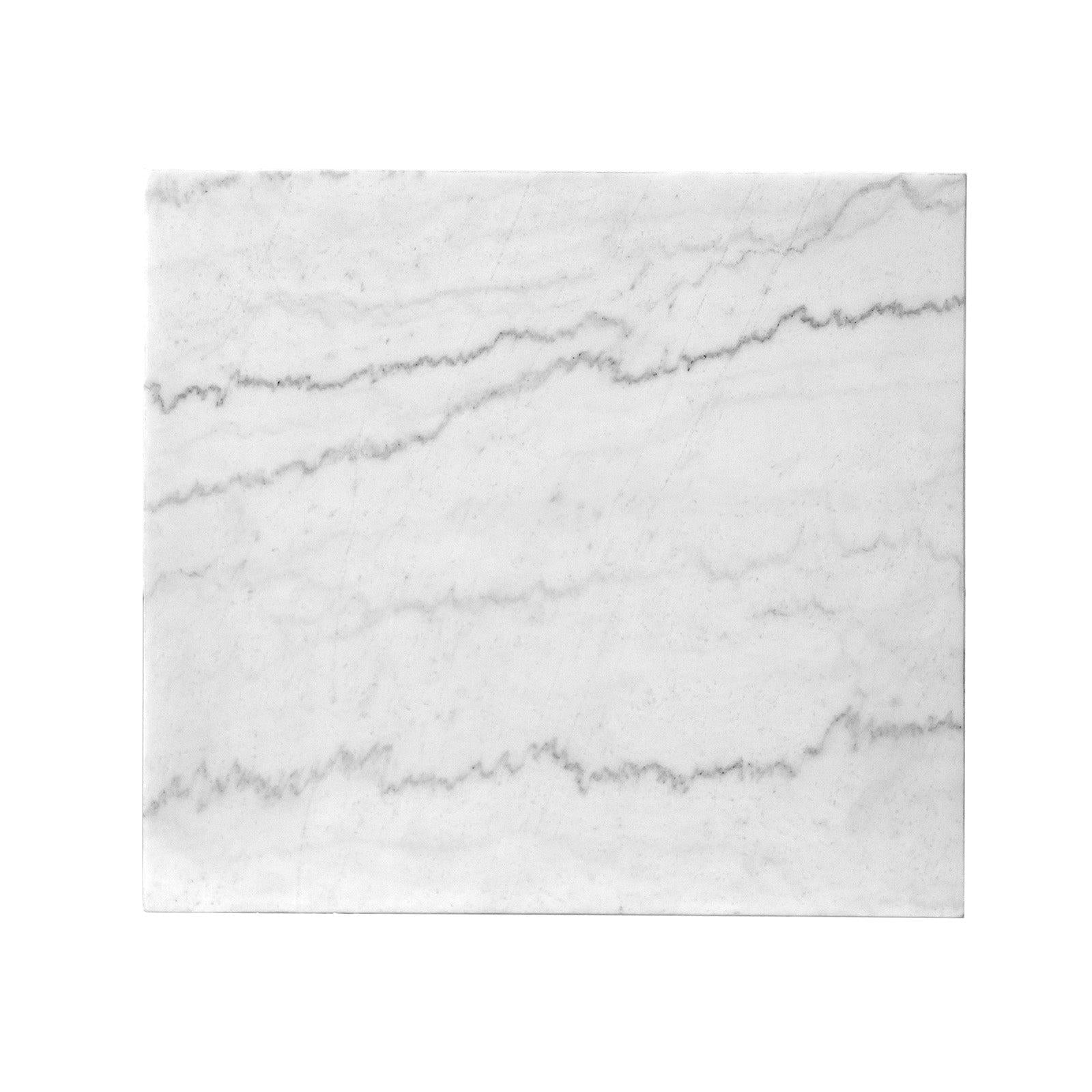 Magnussen Home Esme White Marble And Brushed Nickel Rectangular End Table