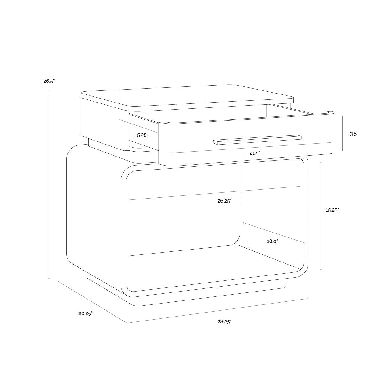 Sunpan Taro Nightstand