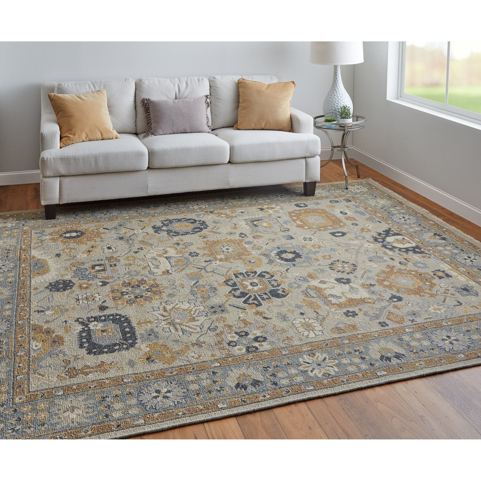 Feizy Corbitt 0612F Traditional Oriental in Blue/Brown/Gray