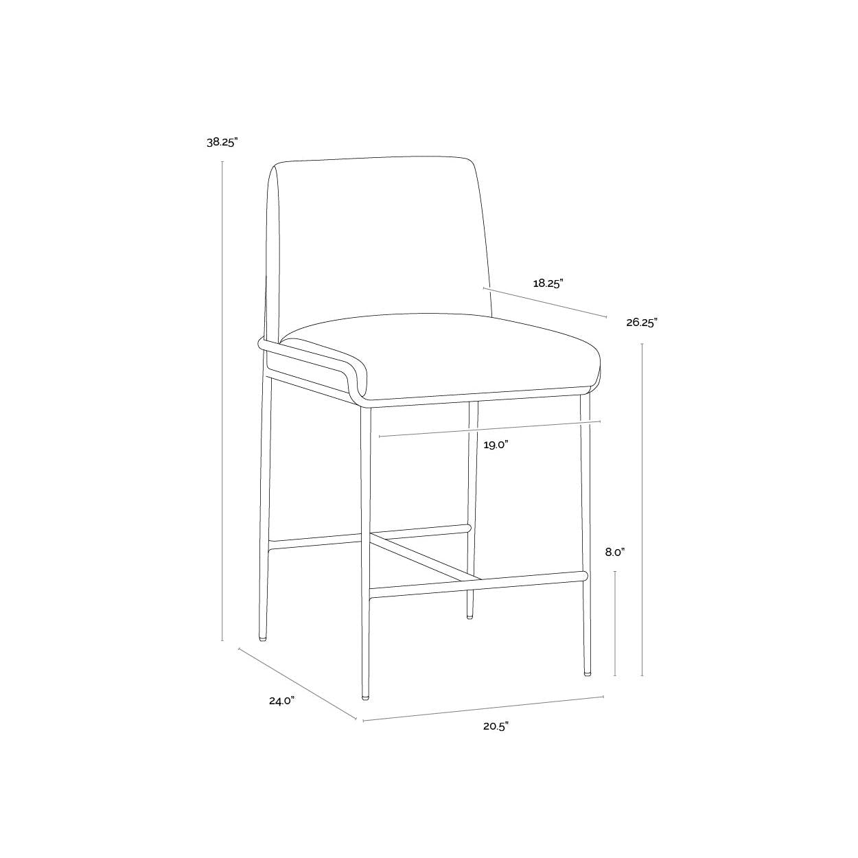 Sunpan Lathan Counter Stool