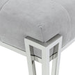 Michael Amini Rose Velvet Accent Bench - Gray/Chrome