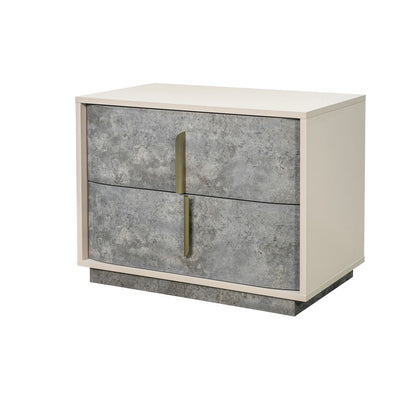 Michael Amini Pavira 2-Drawer Nightstand - Stone