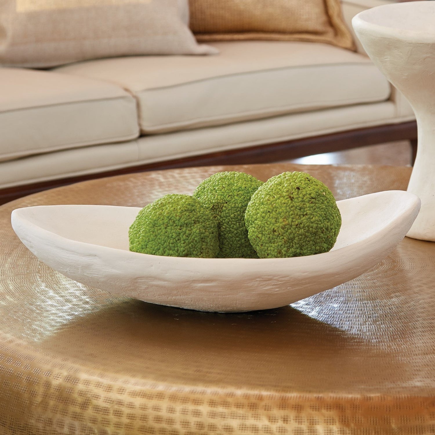 Global Views White Plaster Modernist Low Bowl
