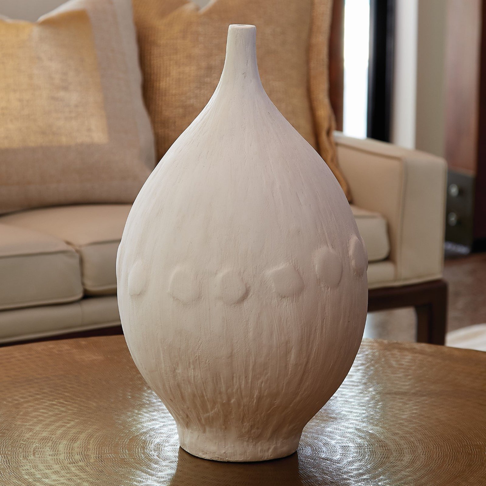 Global Views White Plaster Modernist Vase Clearance