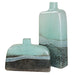 Uttermost Fuze Aqua & Bronze Vases - Set of 2