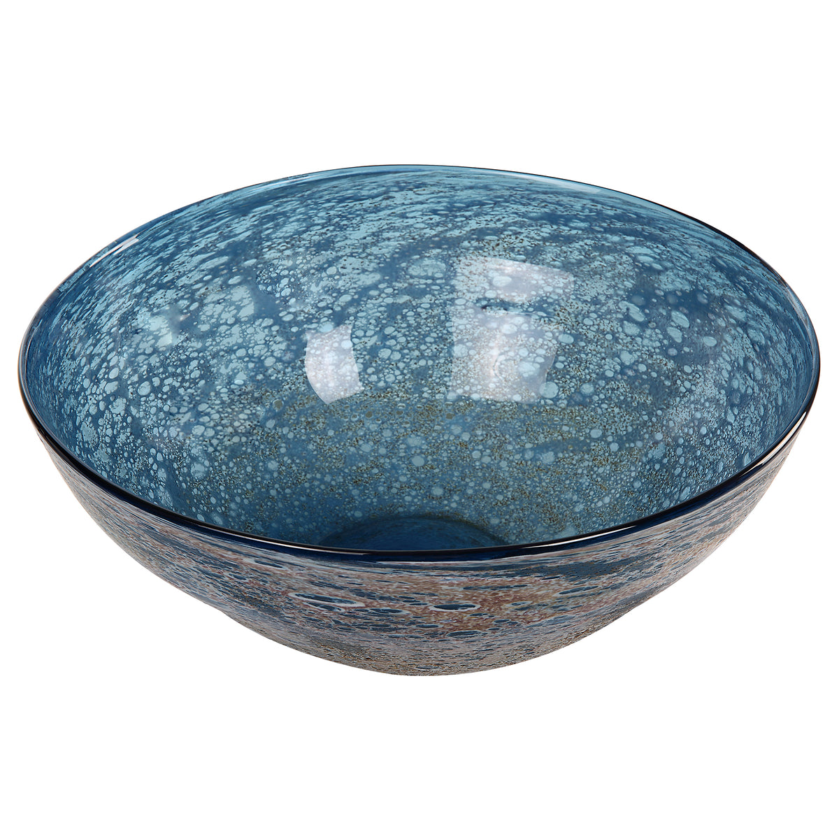 Uttermost Genovesa Aqua Glass Bowl — Grayson Living