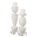 Uttermost Lido White Stone Candleholders - Set of 2
