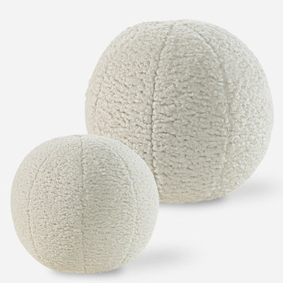 Uttermost Capra Ball Sheepskin Pillows - Set of 2
