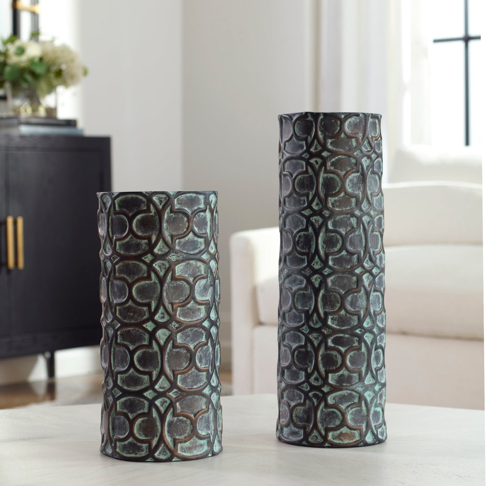 Uttermost Baltra Bronze Patina Vases - Set of 2