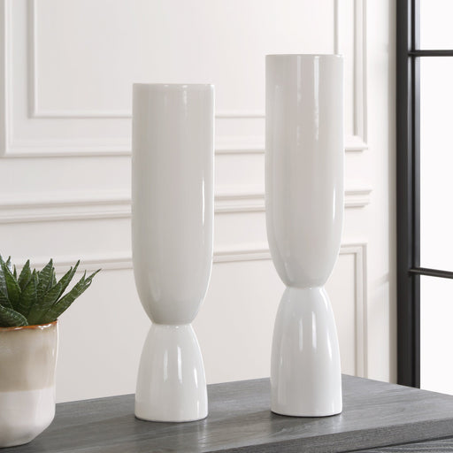 Uttermost Kimist White Vases - Set of 2