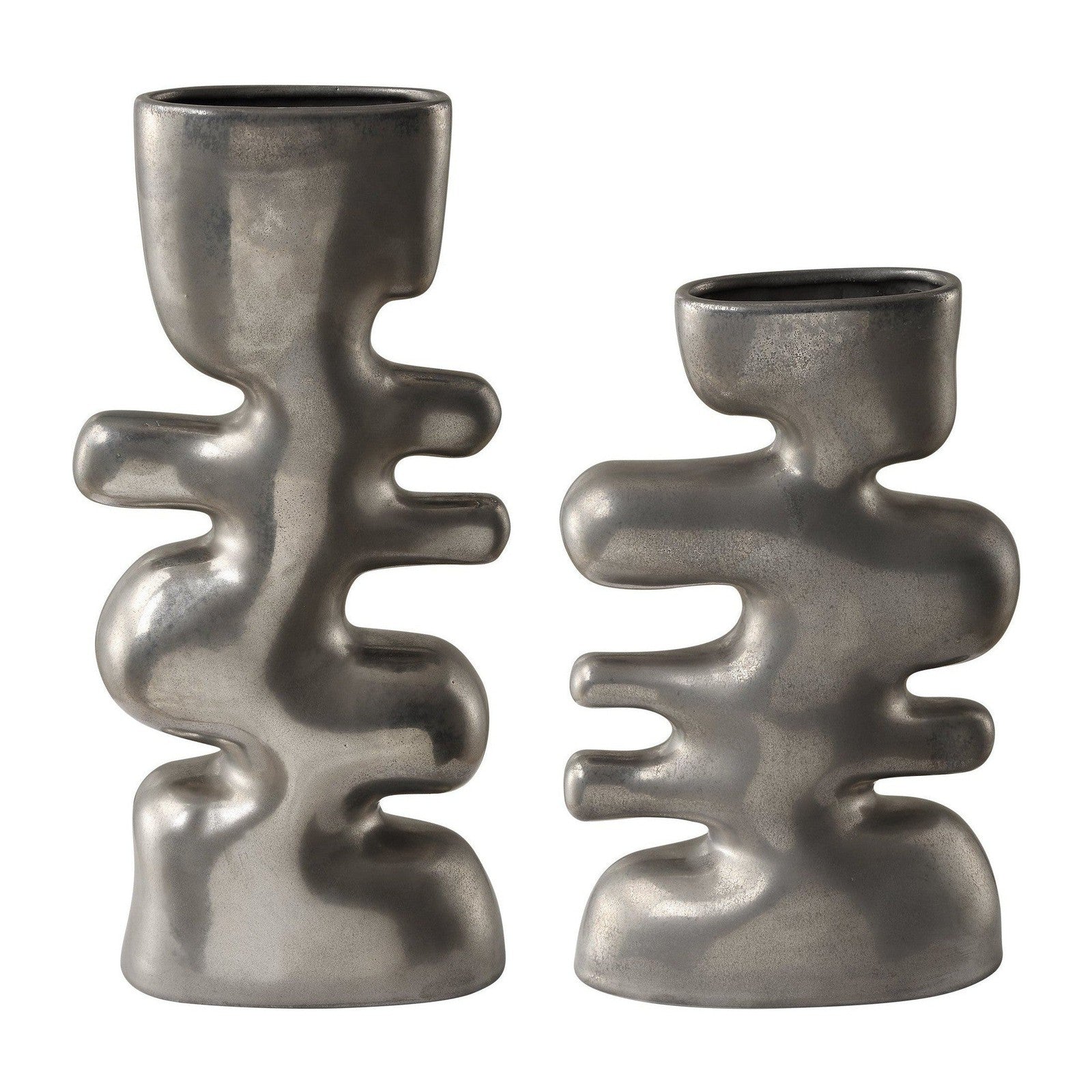 Uttermost Free Flowing Nickel Vases - Set of 2
