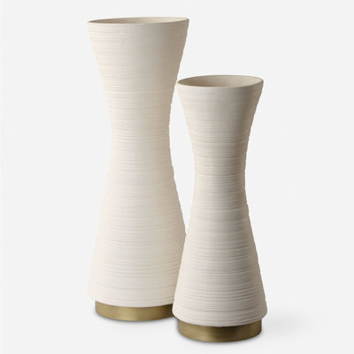 Uttermost Ridgeline White Vases - Set of 2