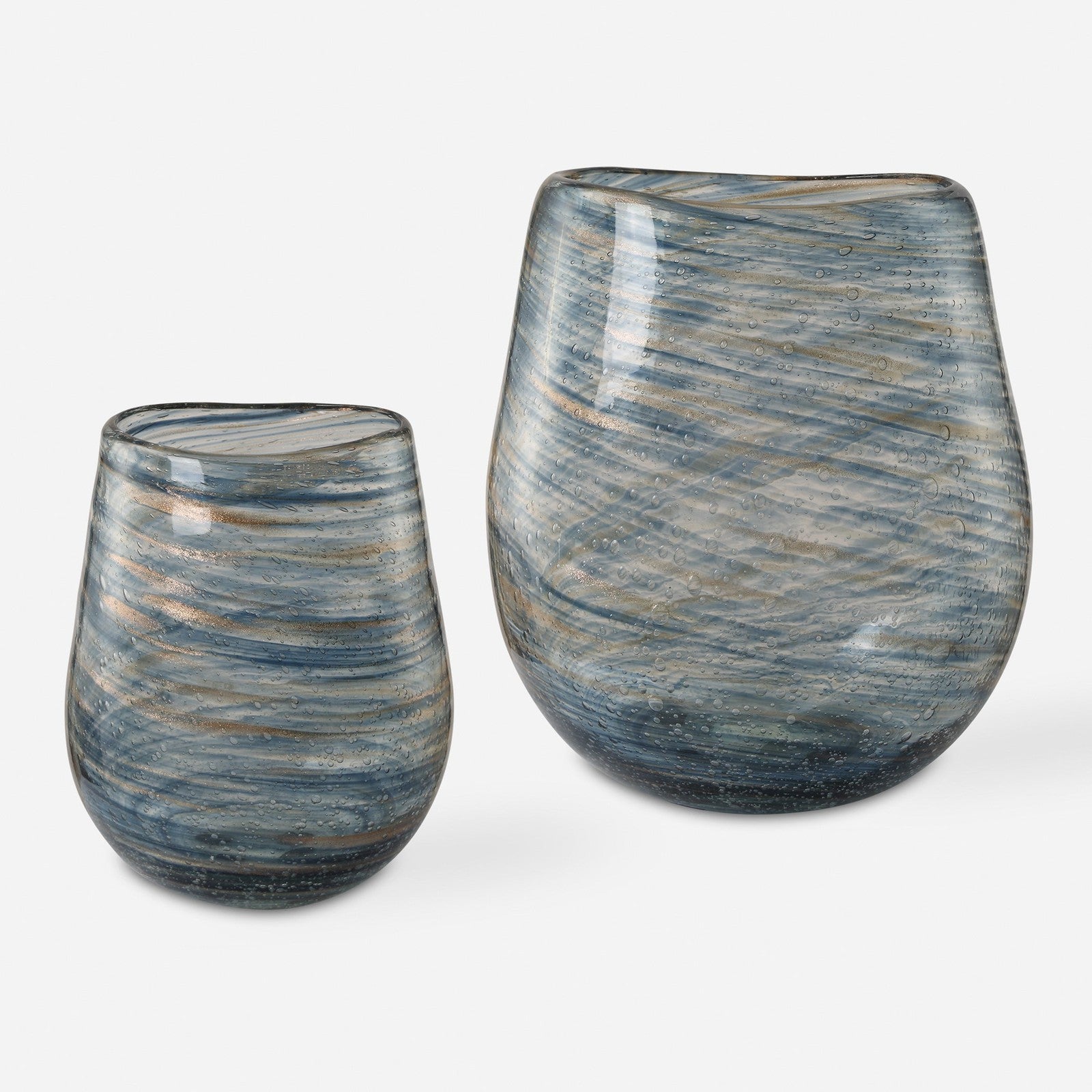 Uttermost Aurora Swirl Glass Vases - Set of 2