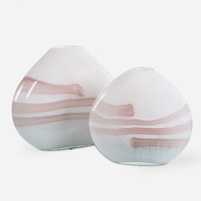 Uttermost Blush Swirl Glass Vases - Set of 2