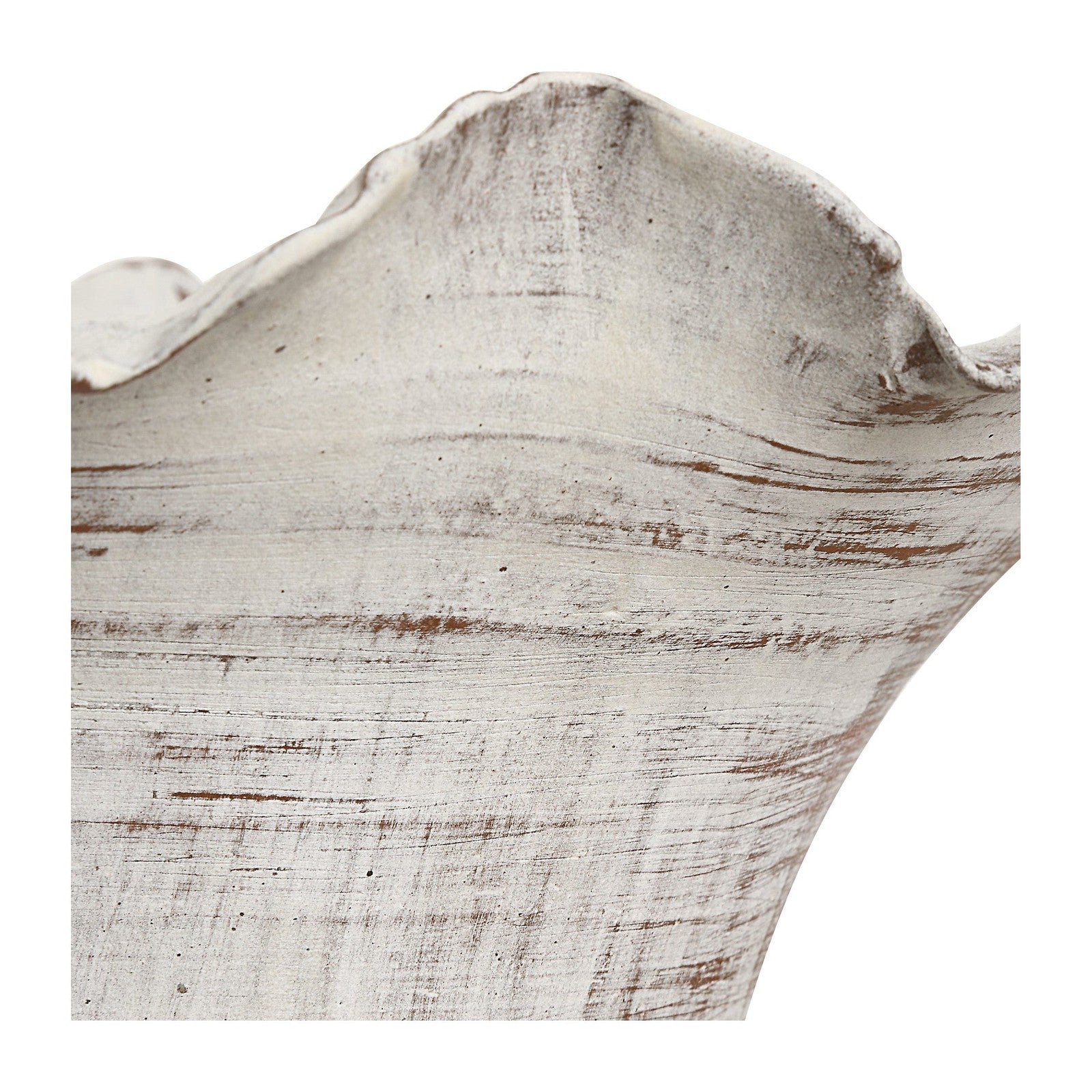 Uttermost Ruffled Petal White Vases - Set of 2