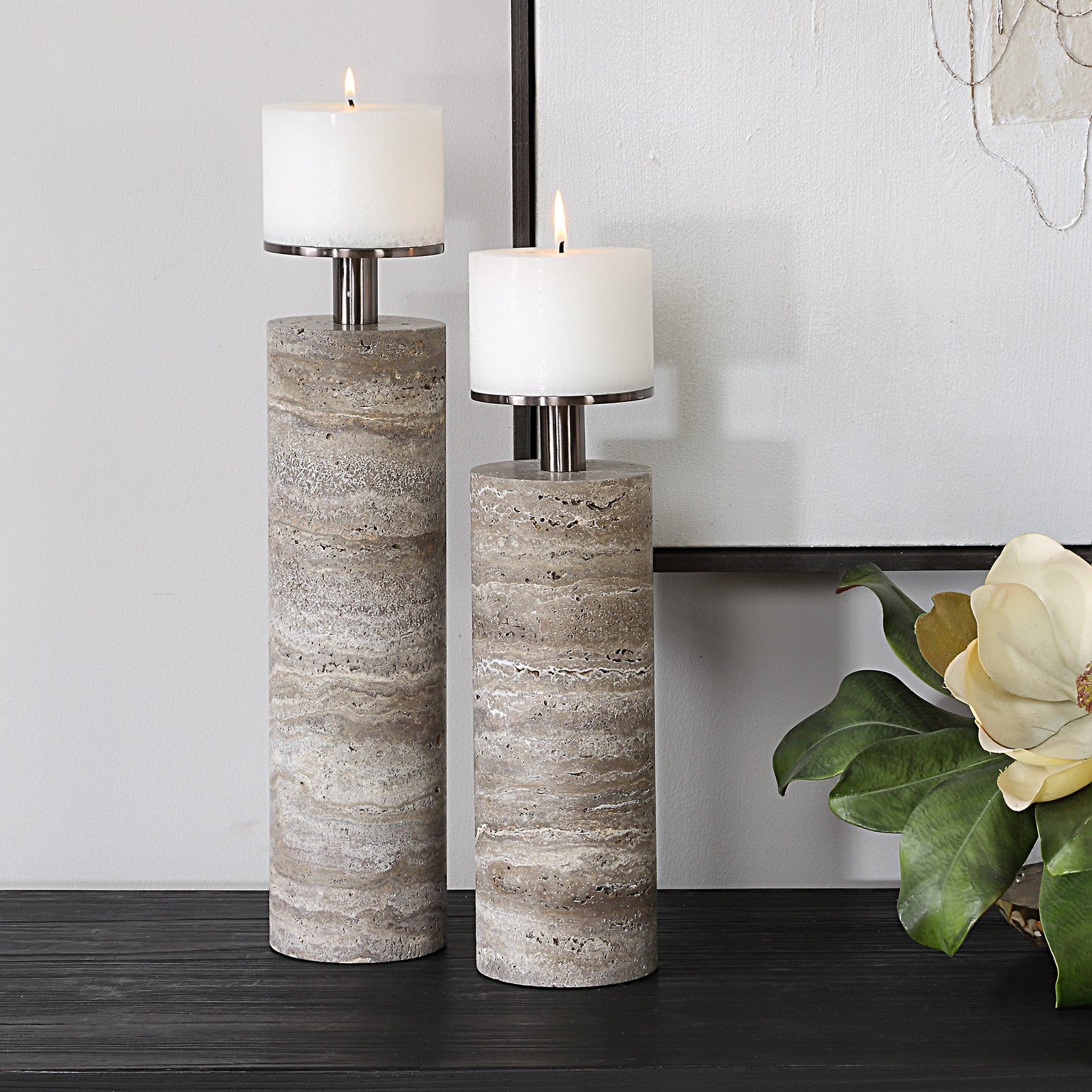 Uttermost Shadowstone Candleholders - Set of 2