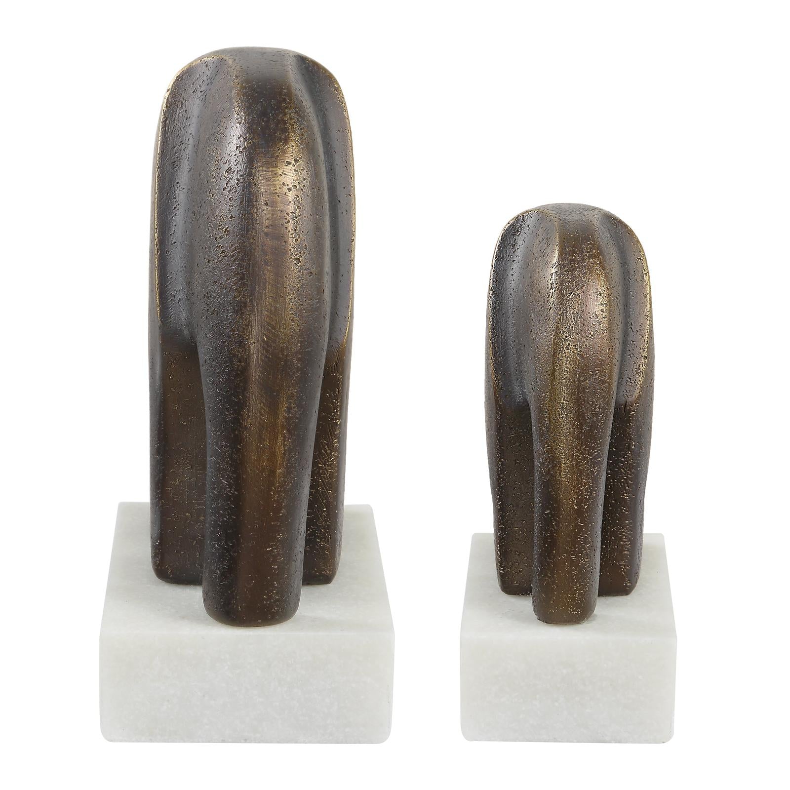 Uttermost Timeless Tusk Bronze Sculptures - Set of 2