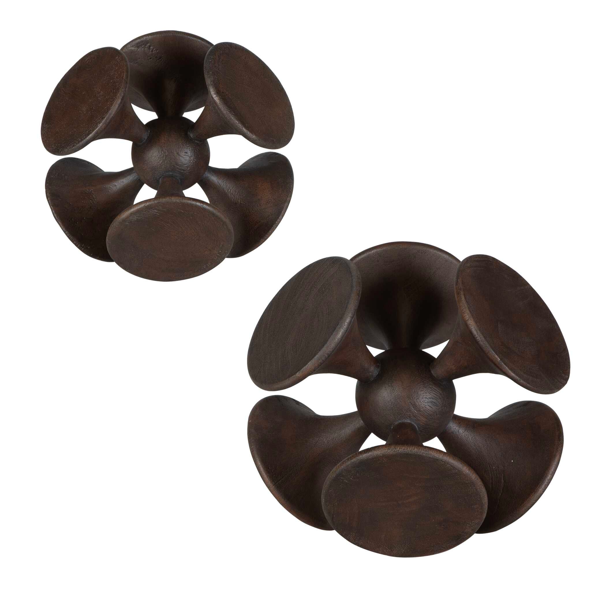 Uttermost Balanced Harmony Dark Wooden Sculptures - Set of 2