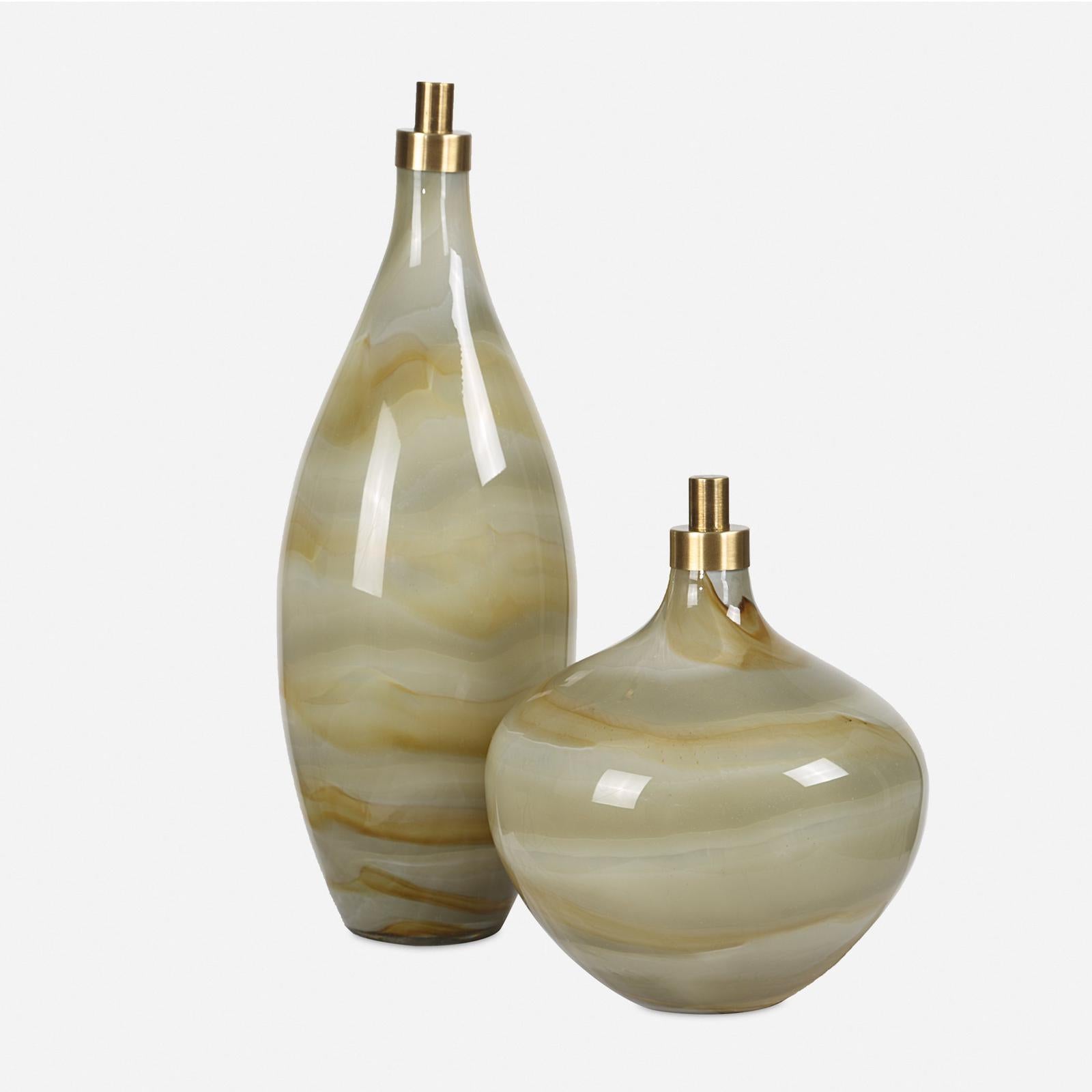 Uttermost Cascade Glass Bottles - Set of 2