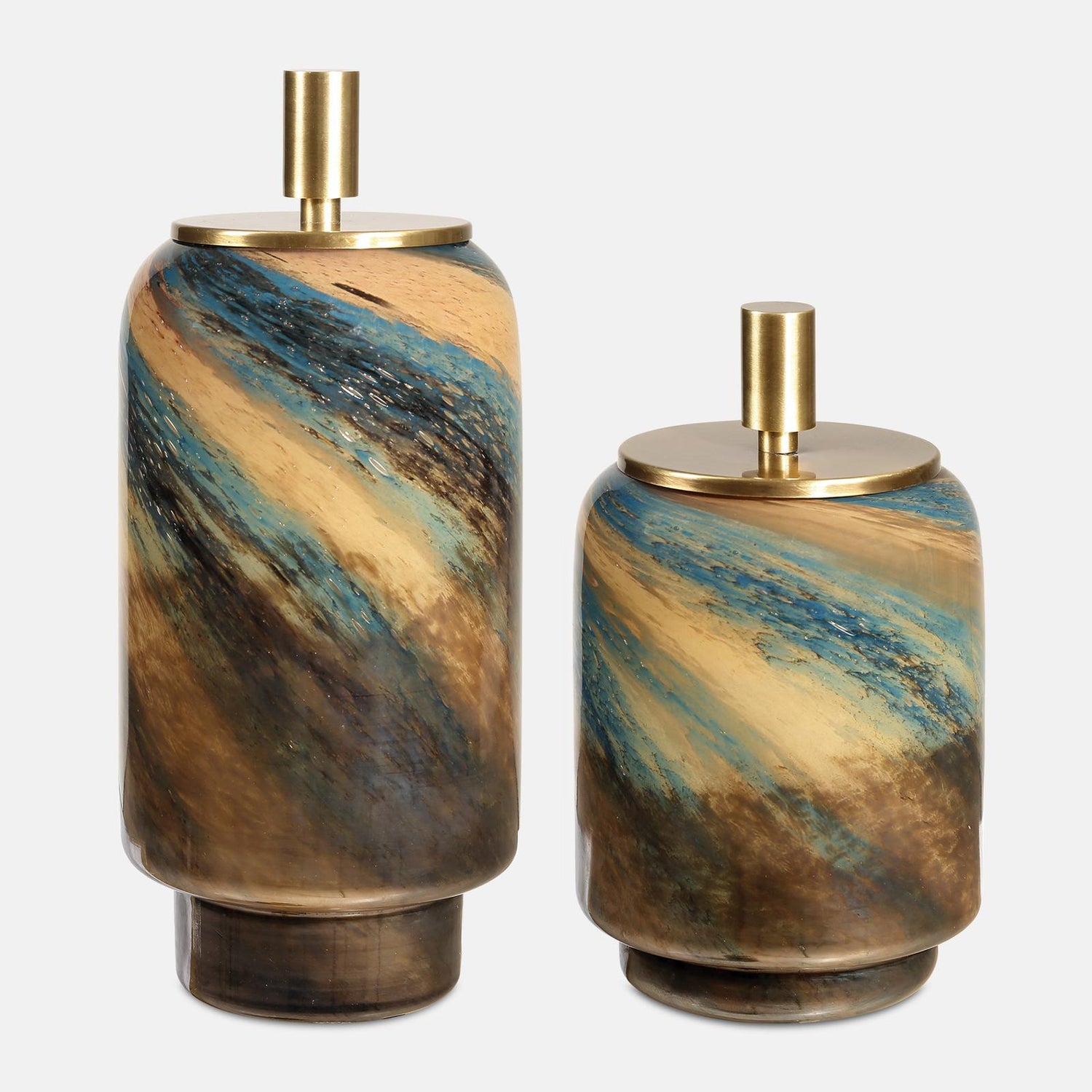 Uttermost Celestial Tide Glass Containers - Set of 2