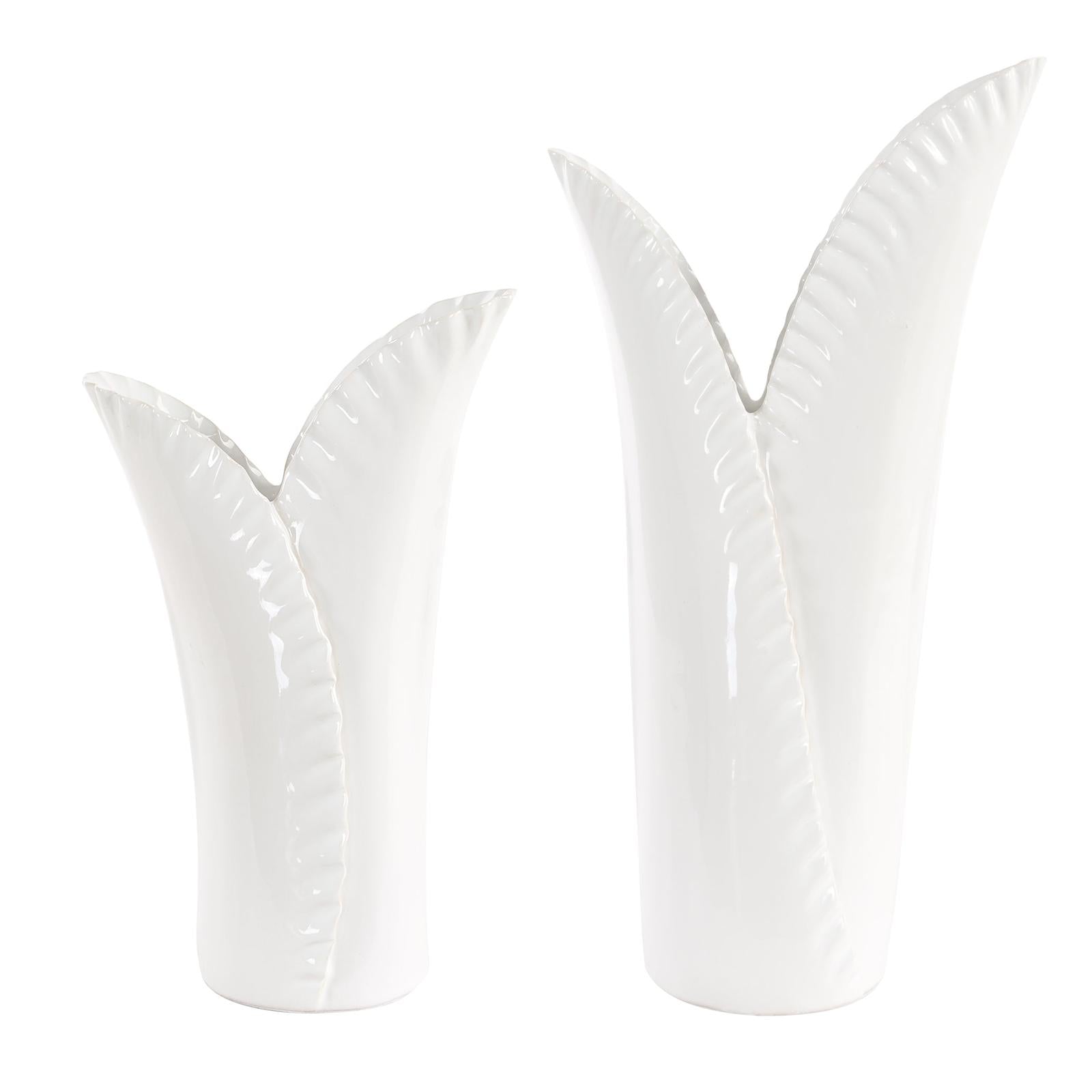 Uttermost Leafscape White Vases - Set of 2