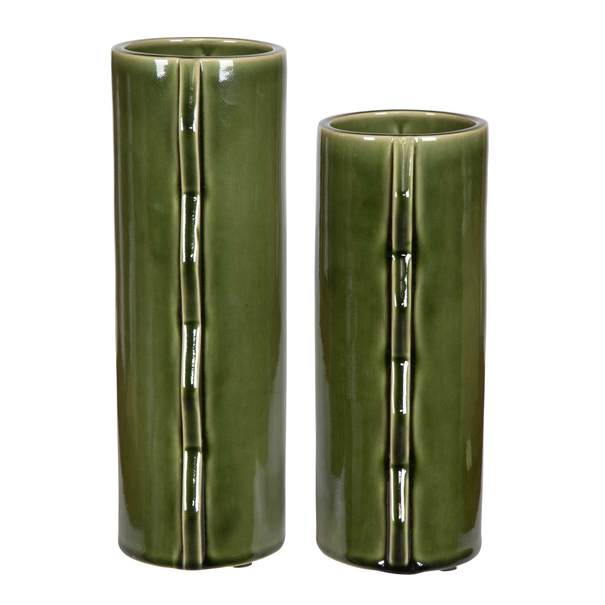 Uttermost Meander Green Vases - Set of 2