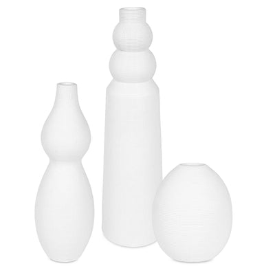 Uttermost Forma White Ceramic Vases - Set of 3