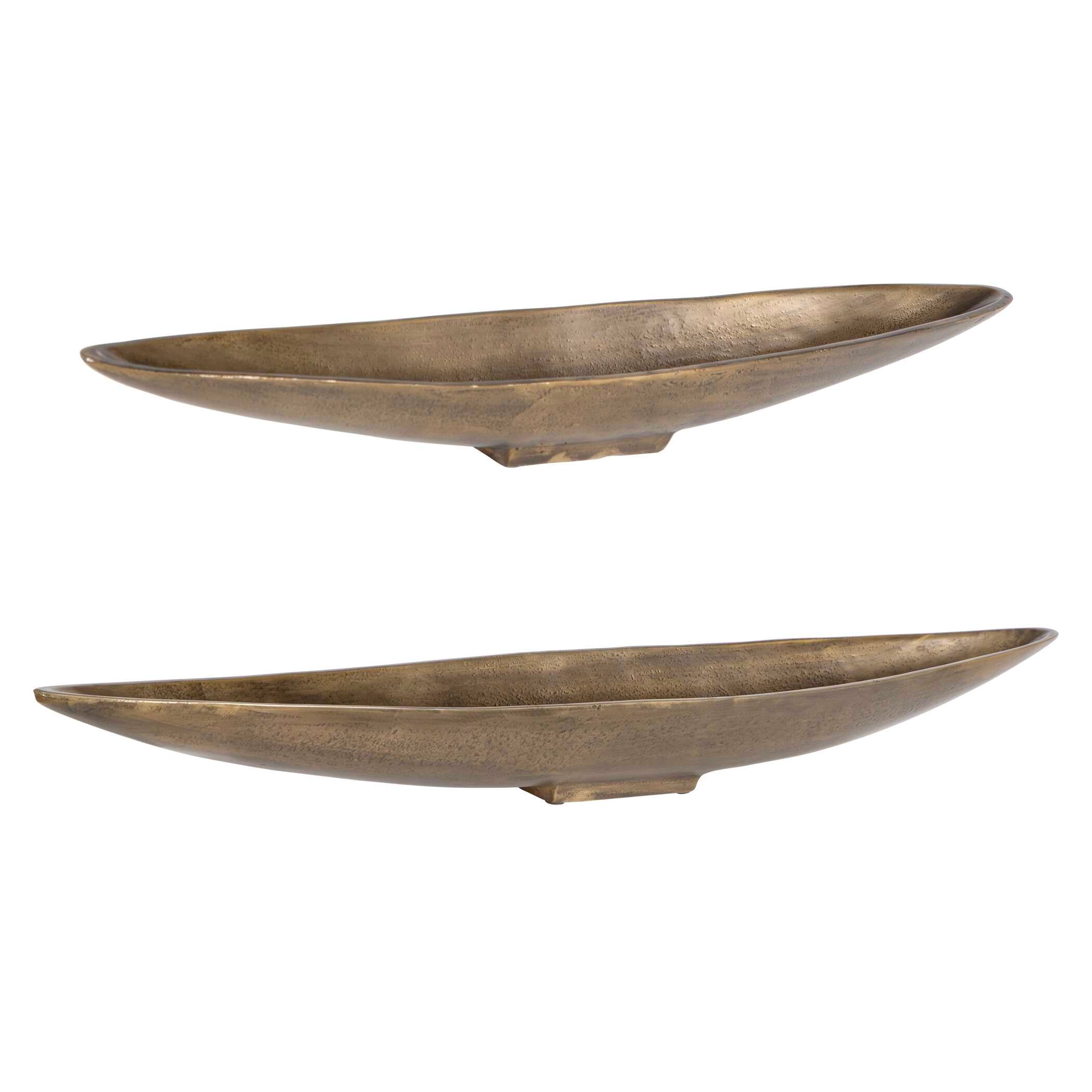 Uttermost River Run Antique Brass Bowls - Set of 2