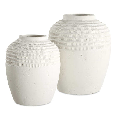 Uttermost Luna Ridge White Ceramic Vases - Set of 2