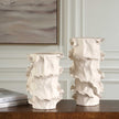 Uttermost Ripple Crest White Vases - Set of 2