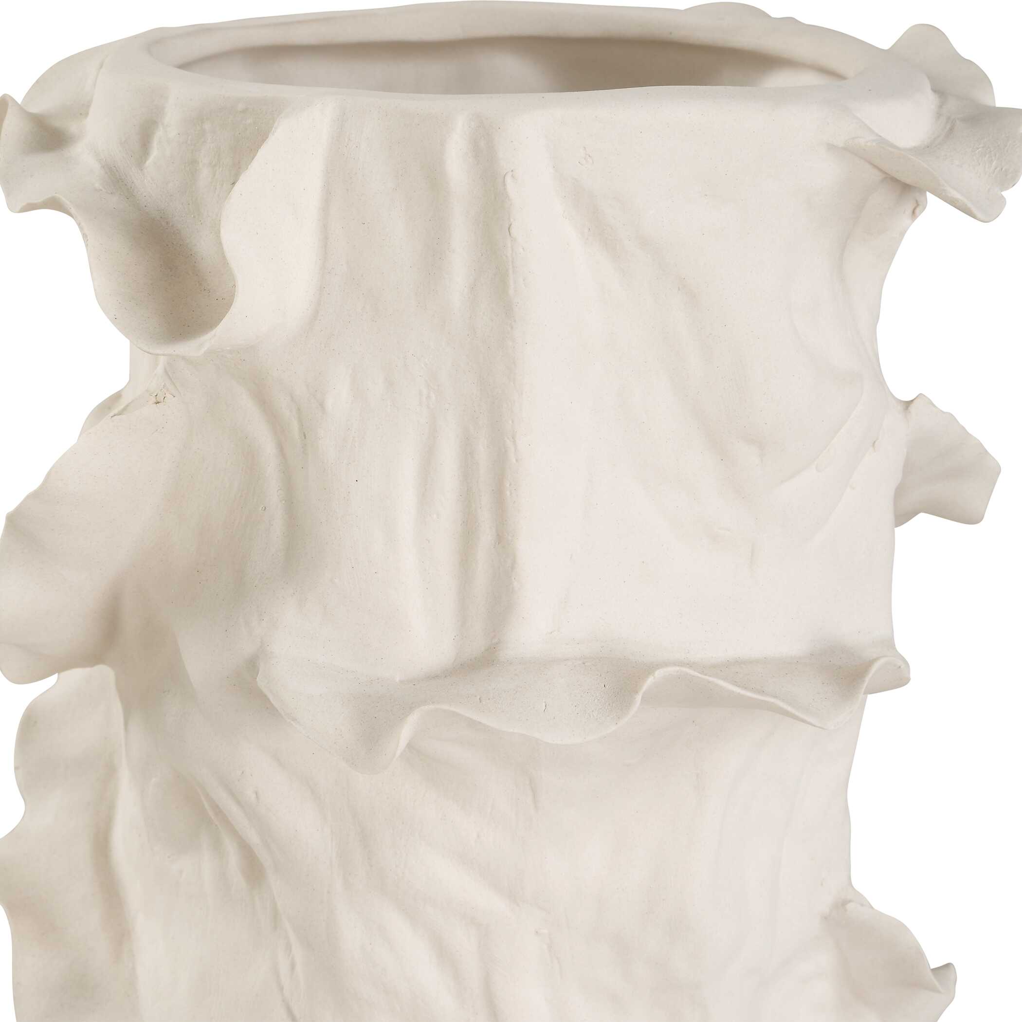 Uttermost Ripple Crest White Vases - Set of 2