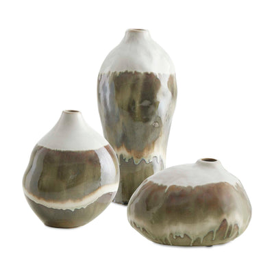 Uttermost Earthflow Glazed Outdoor Vases - Set of 3