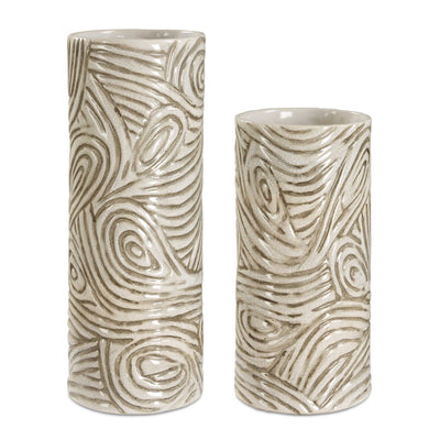 Uttermost Timber Swirl Earth Tone Vases - Set of 2